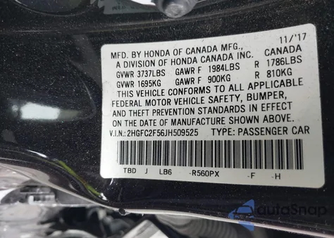 2018 Honda Civic Lx from USA, damaged, VIN 2HGFC2F56JH509525